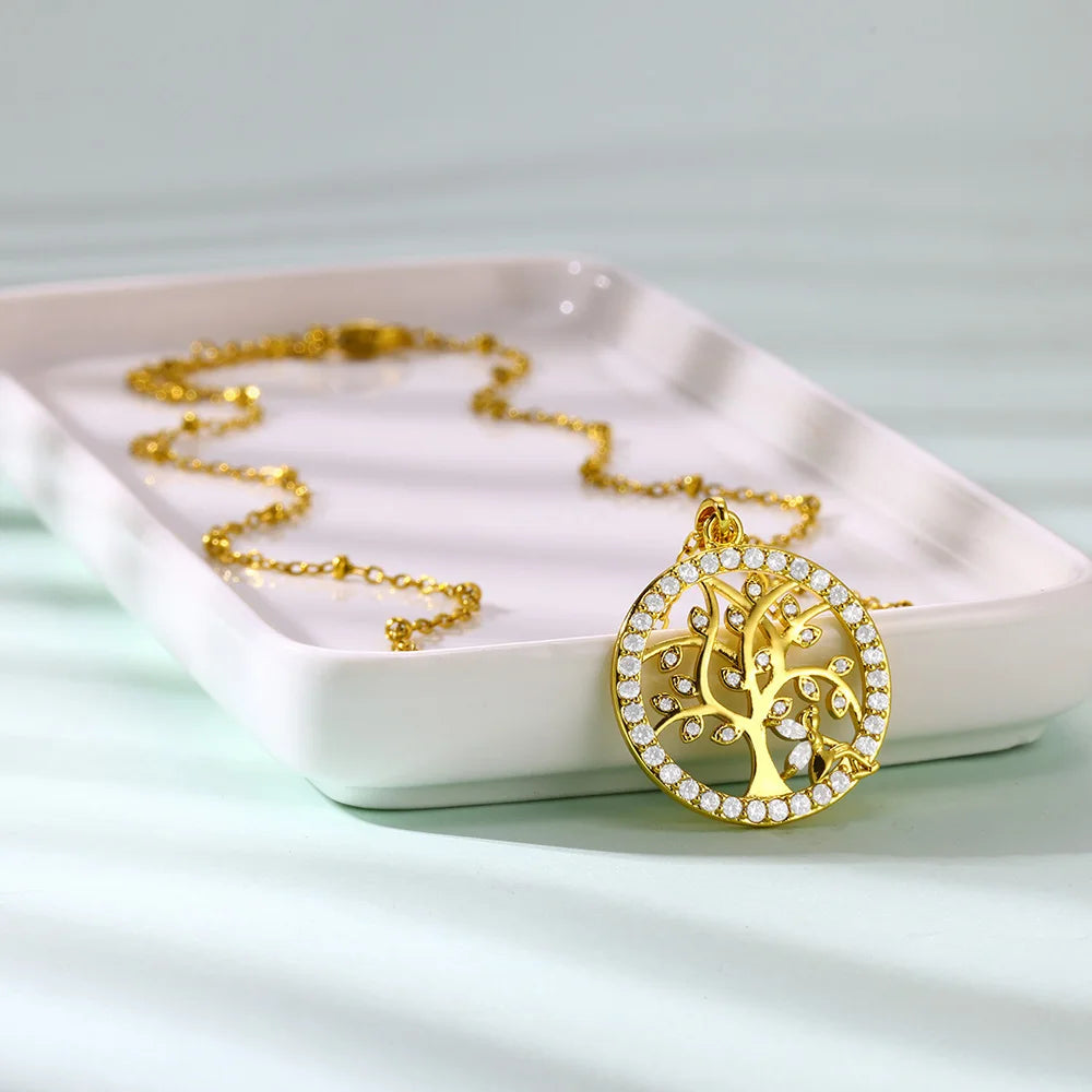 Zircon Moon Star Pendant Necklaces