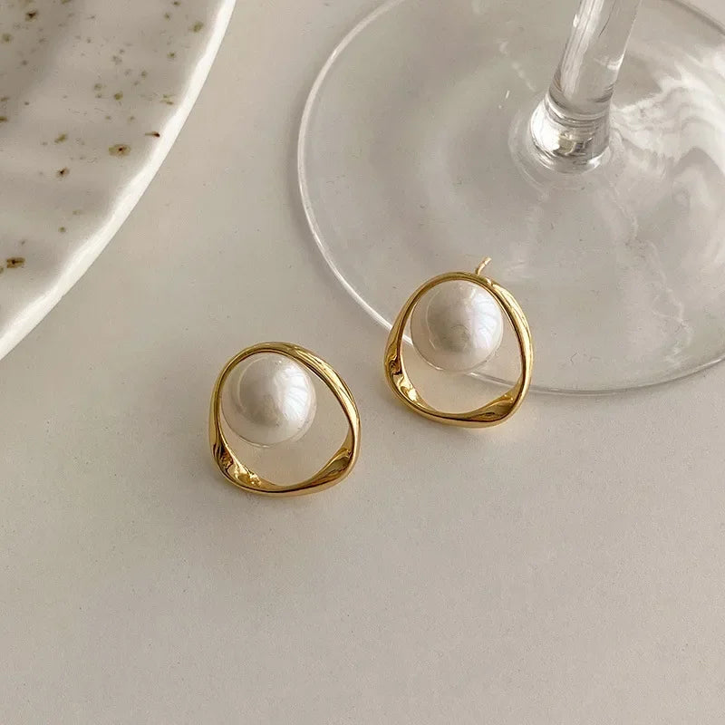 Pearl Earring for Women Gold Color