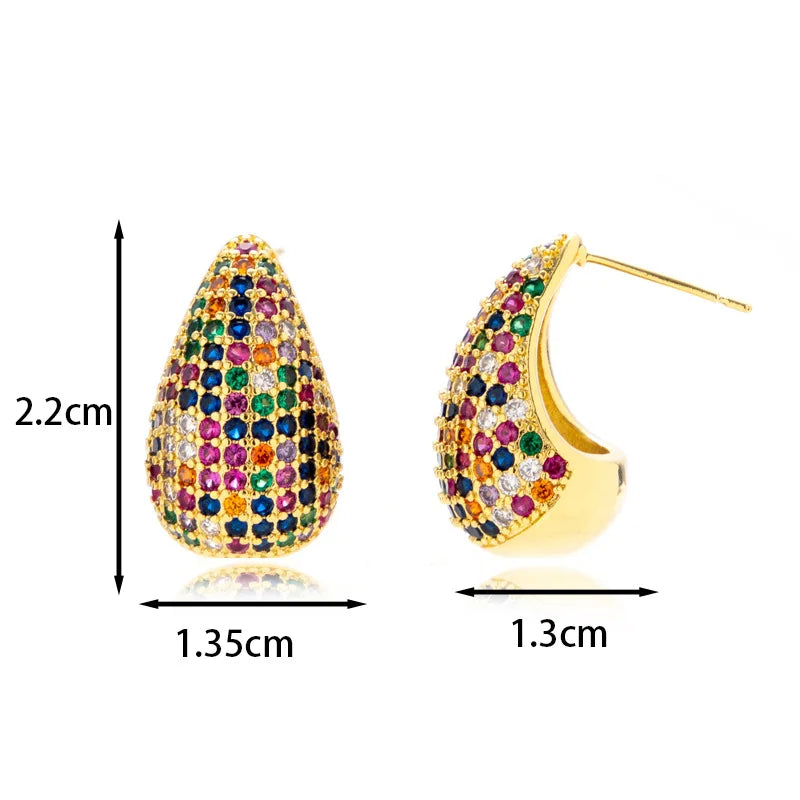 New Luxury Chunky Dome Water Drop Earring