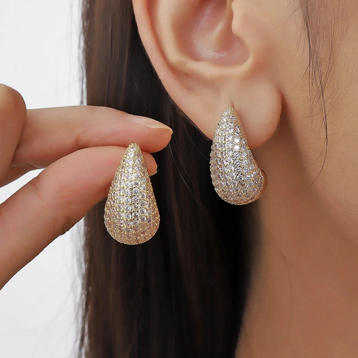 New Luxury Chunky Dome Water Drop Earring