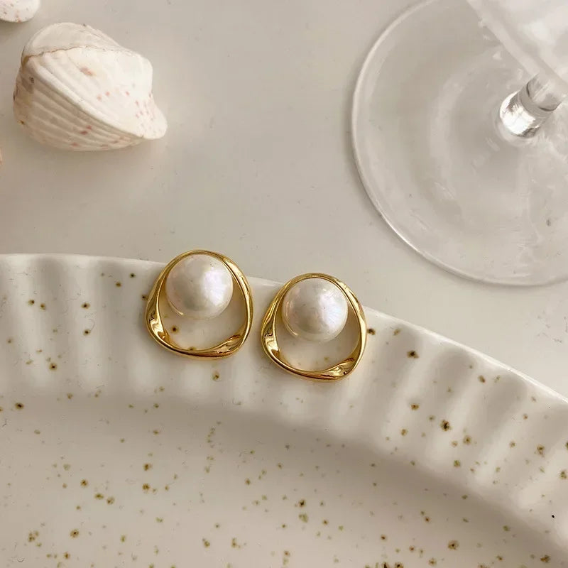 Pearl Earring for Women Gold Color