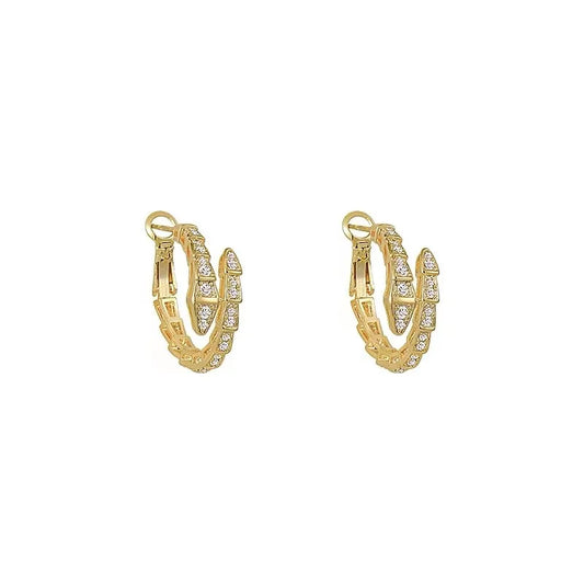 Classic Snake Shaped Micro Set Zircon Drop Earrings