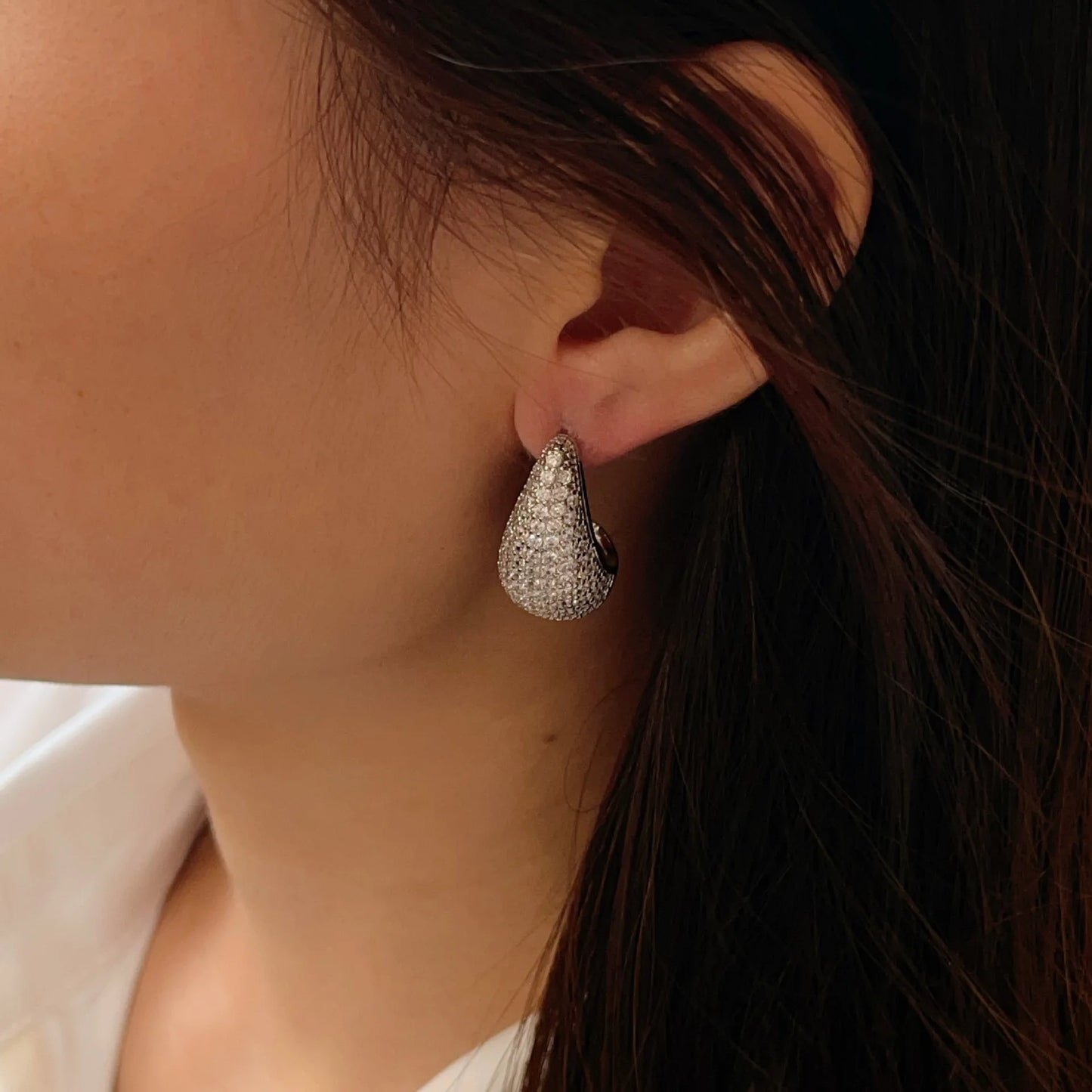 New Luxury Chunky Dome Water Drop Earring