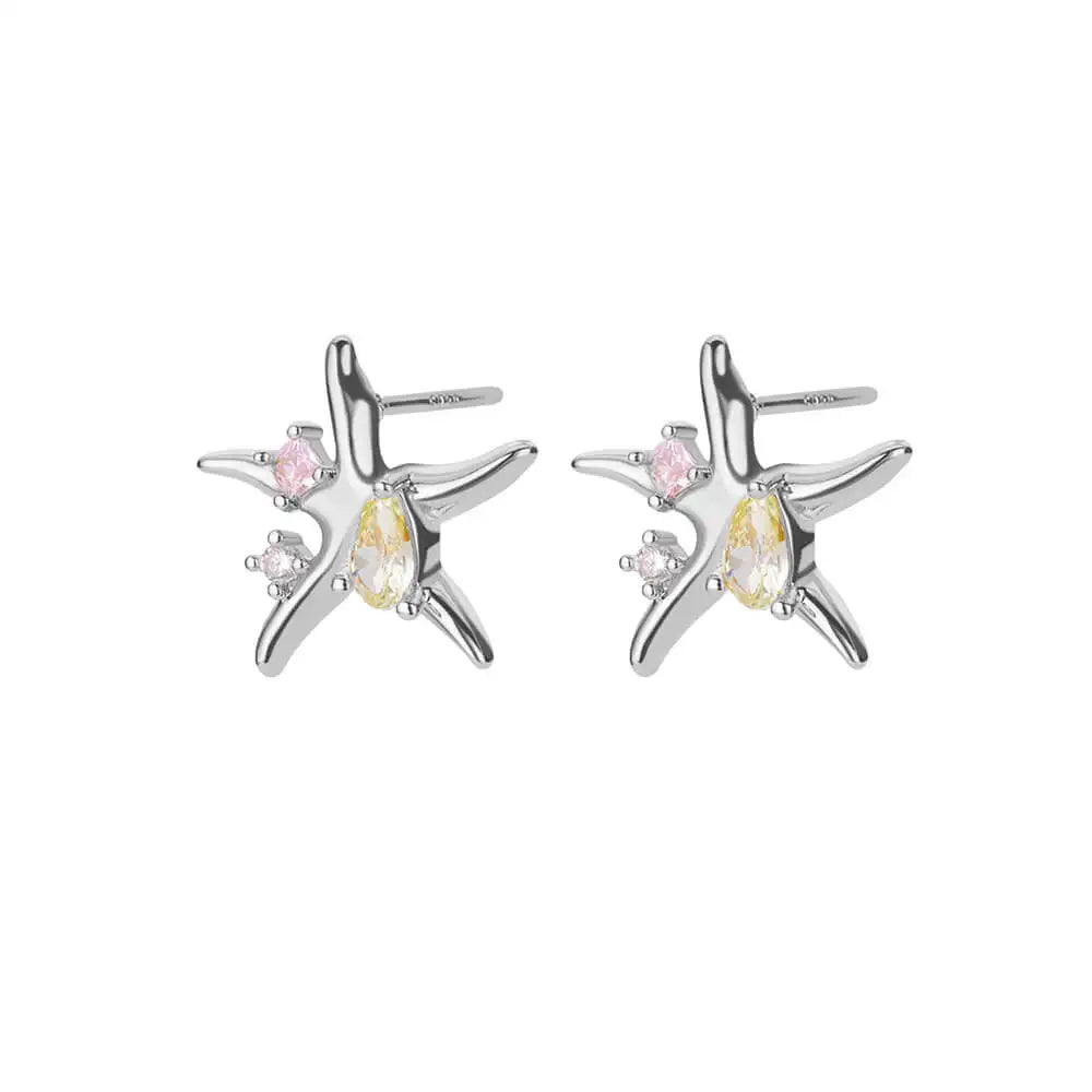 Water Drop Zircon Stars Stud Earrings