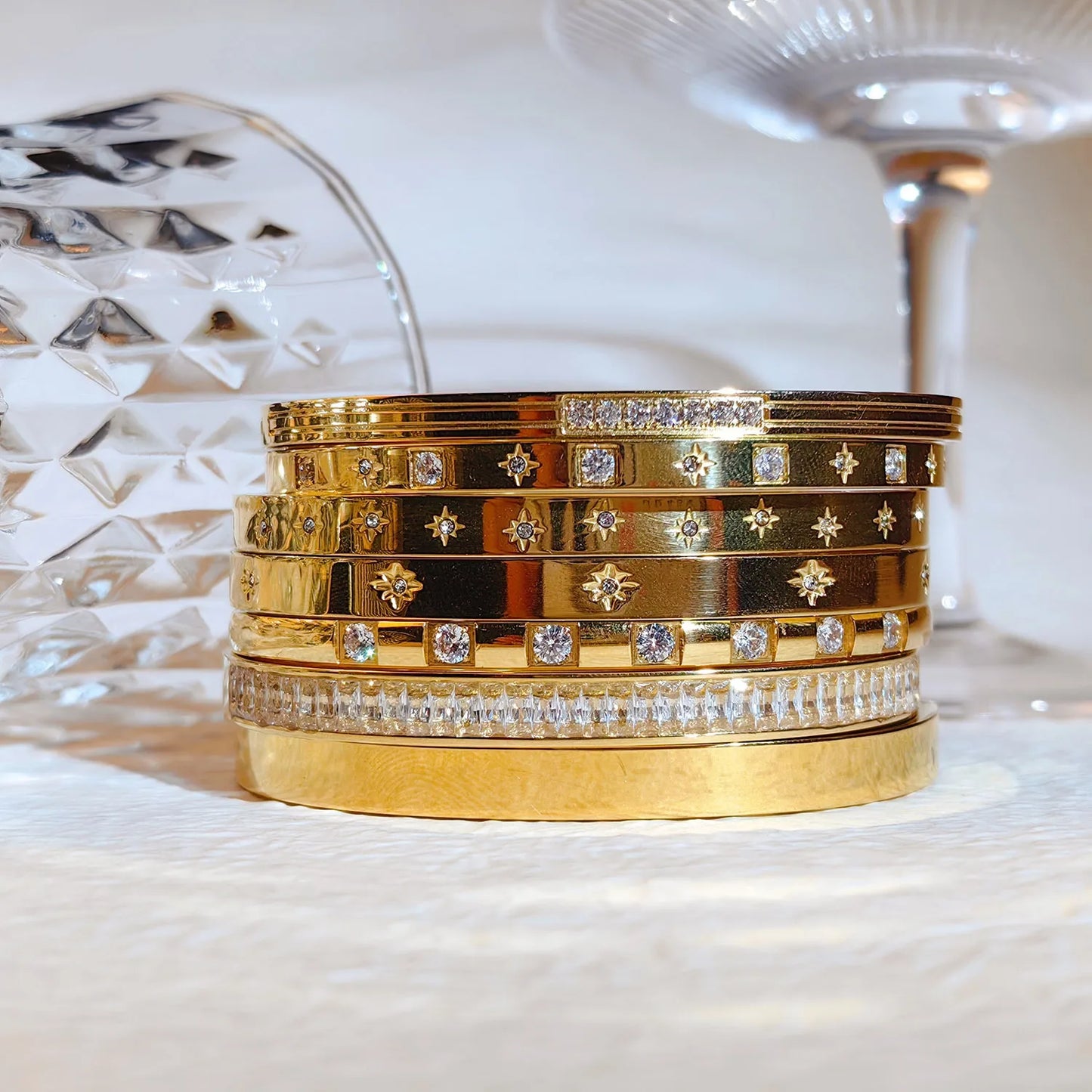 New Waterproof Cubic Zirconia Bangles