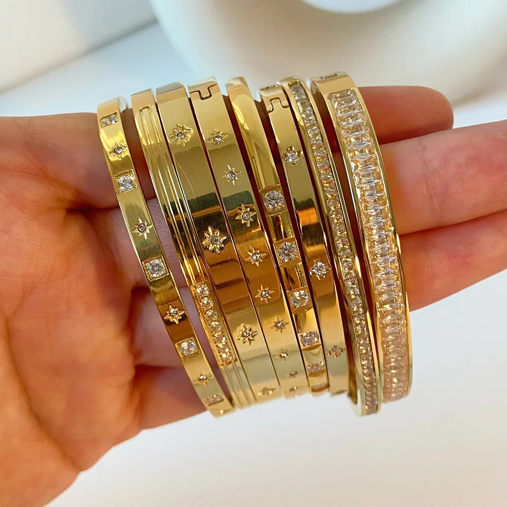 New Waterproof Cubic Zirconia Bangles