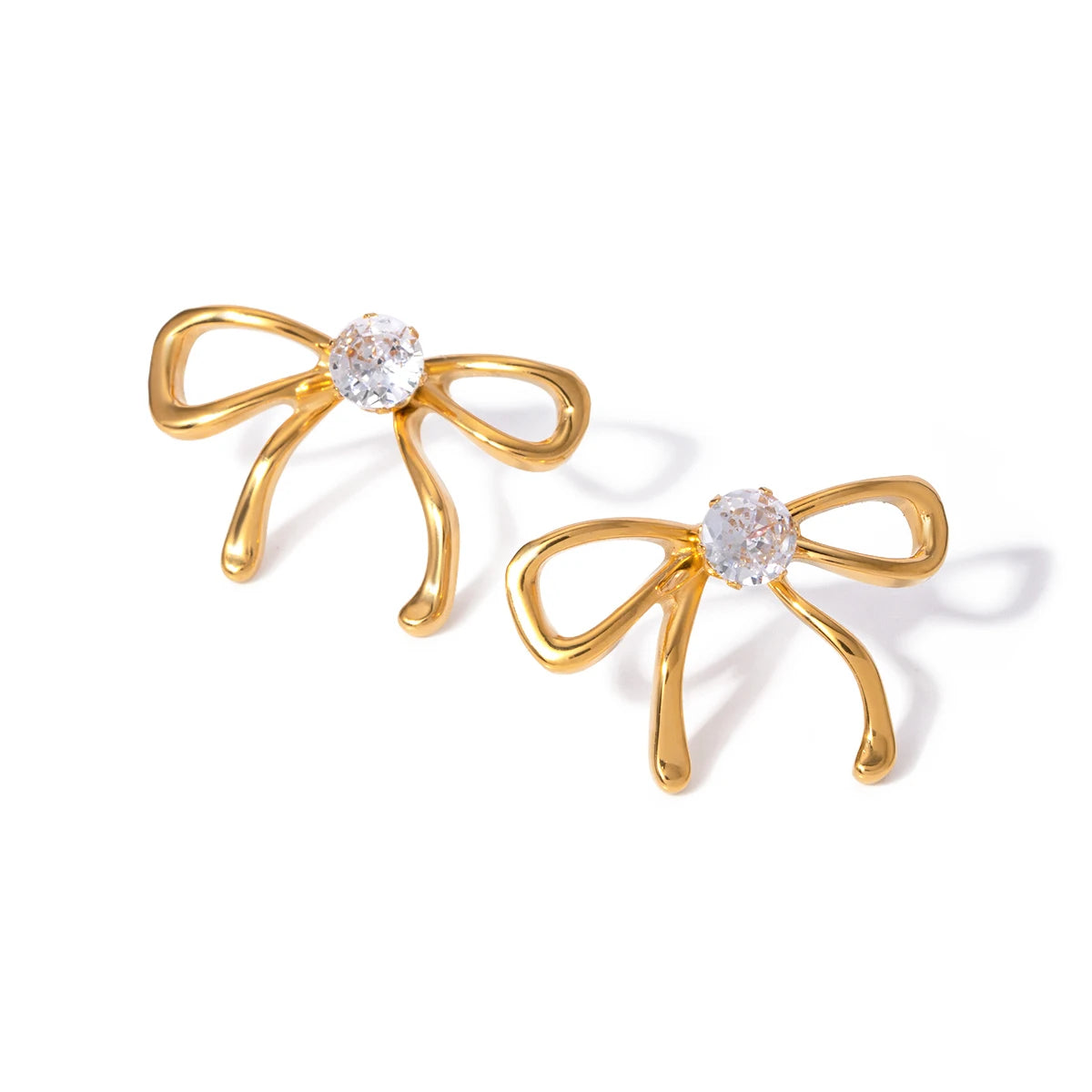 Gold Plated Bowknot Shaped Earrings