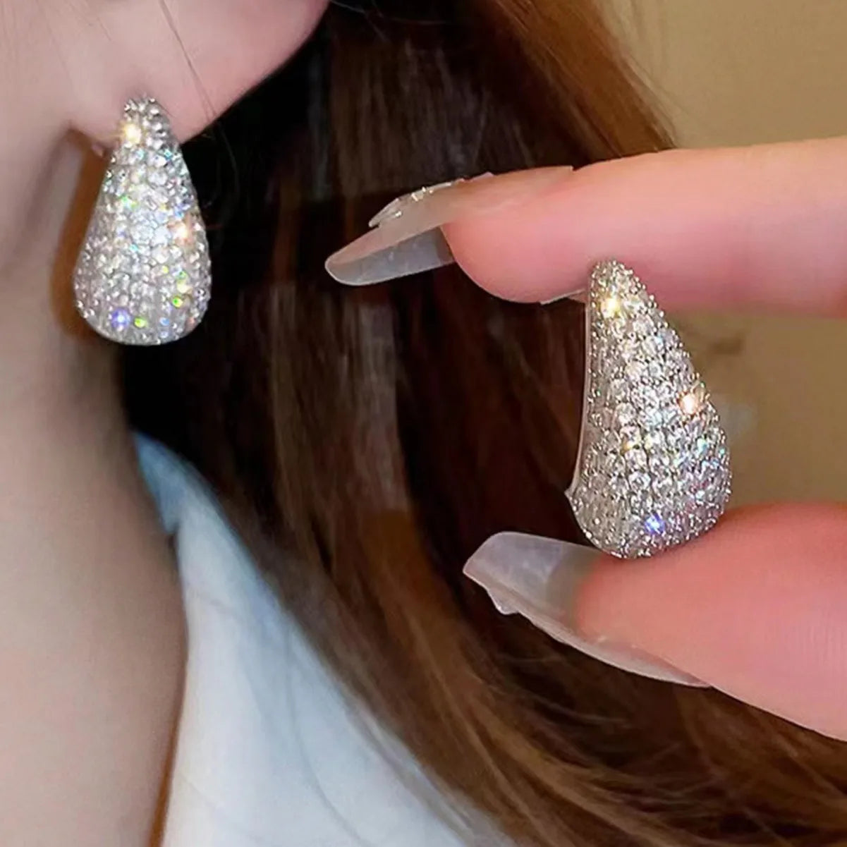 New Luxury Chunky Dome Water Drop Earring