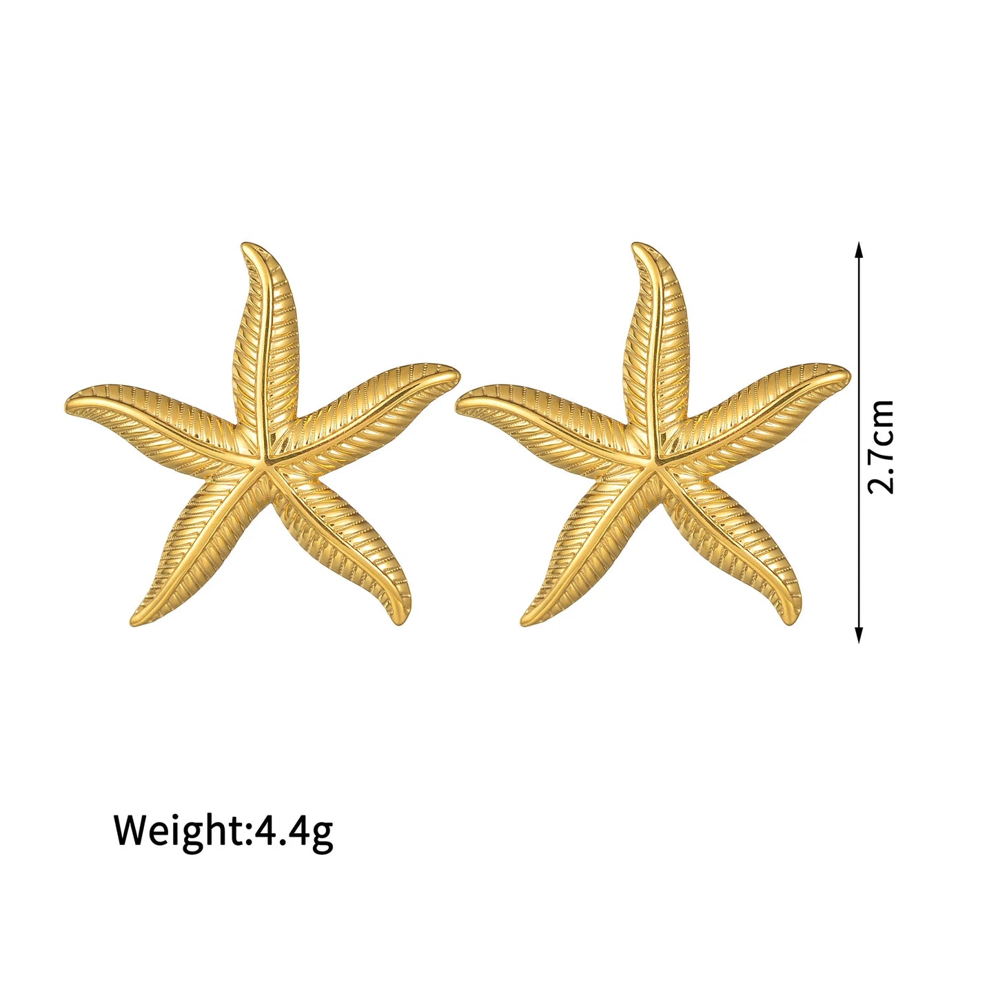 New Gold Color Minimalist Starfish Earrings