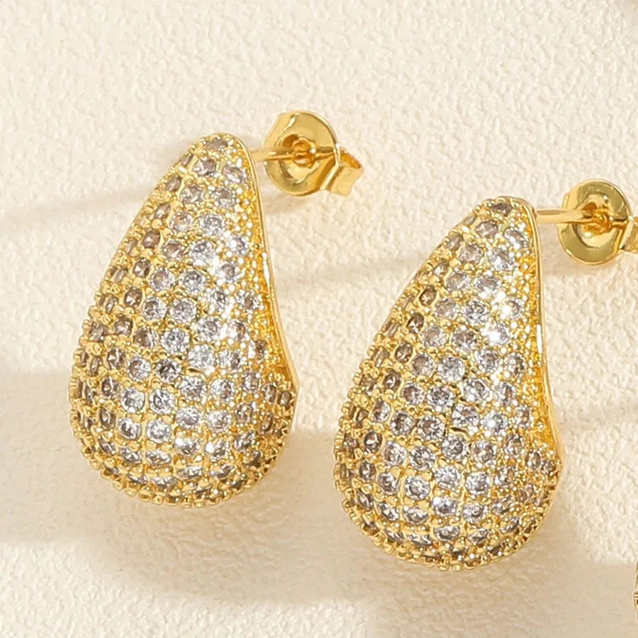 New Luxury Chunky Dome Water Drop Earring