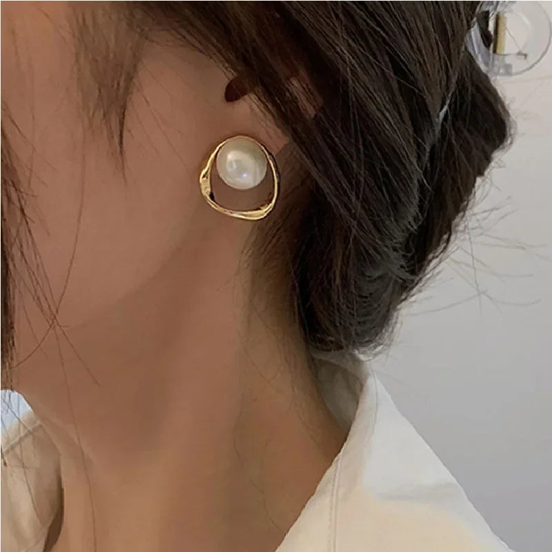 Pearl Earring for Women Gold Color