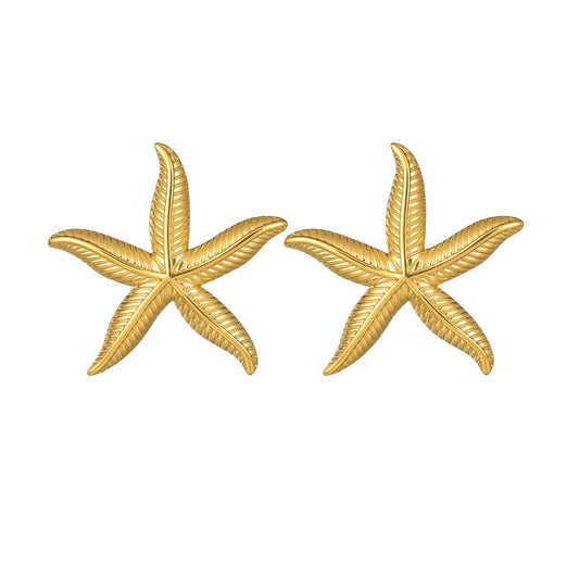 New Gold Color Minimalist Starfish Earrings